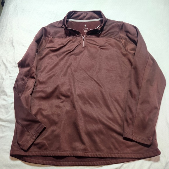 Browning Other - Browning Pullover Mens 2X Fleece 1/4 Zip Brown/Maroon-ish Sweatshirt Long Sleeve